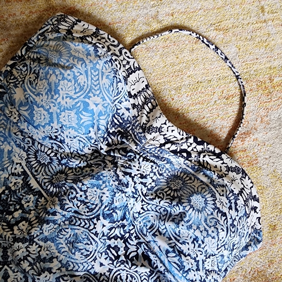 Tommy Bahama Blue Medallion Bandeau One Piece Swimsuit - Picture 2 of 9